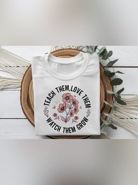 Teacher Shirt Teach Love Grow Floral Teacher Tee Gift